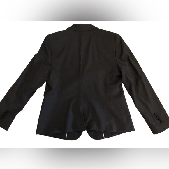 Ann Taylor Dark Gray Tropical Wool Suit Pant 12 Jacket 12p Petite - Picture 3 of 15